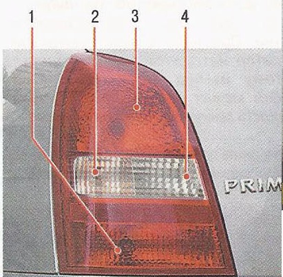Лампы задней фары Nissan Primera
