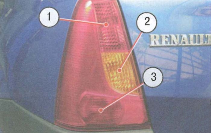 Лампы задней блок фары Renault Logan