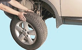  Снятие переднего колеса Nissan Qashqai
