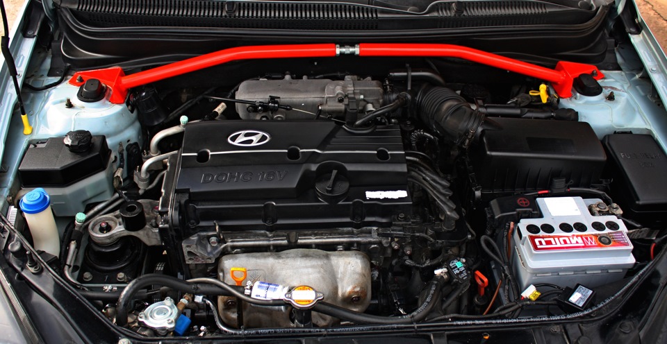 Просушить двигатель на автомобиле Hyundai Accent MC