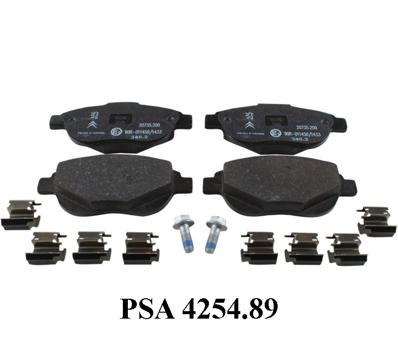 Комплект новых передних тормозных колодок (PSA 4254.89) Peugeot 207