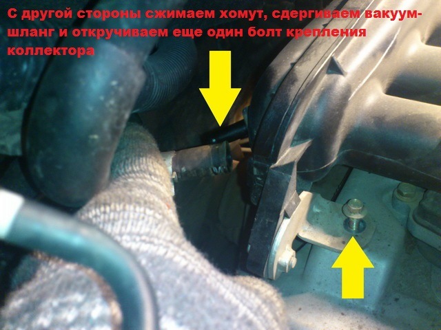 Снятие впускного коллектора двигателя НR16DE Nissan Note 2004 - 2012