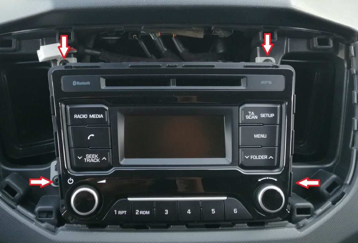 Снятие и установка автомагнитолы Hyundai Creta